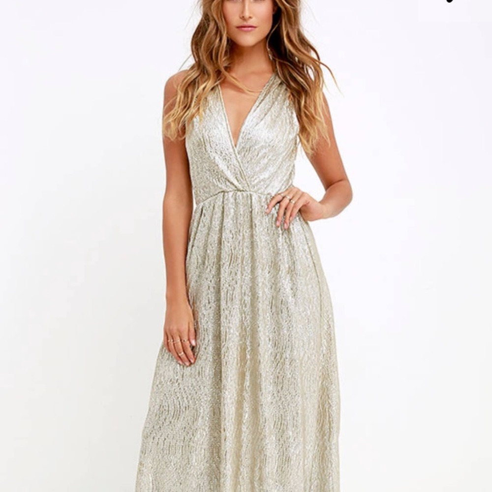 Long Gold Dress from Lulu’s